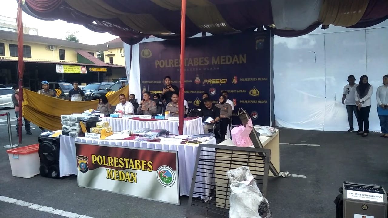 Polrestabes Medan Sita 41,5 Kg Sabu  dari 3 Kasus
