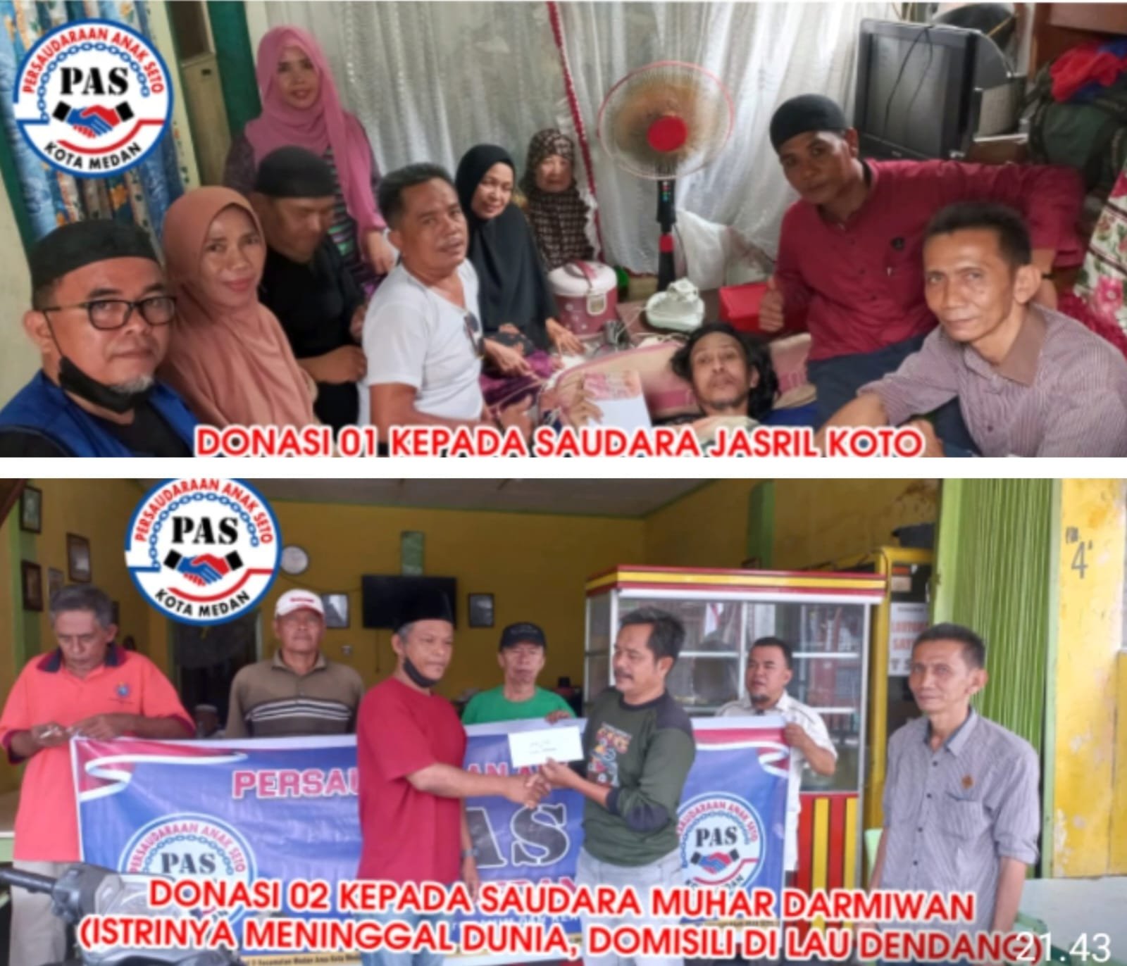 Jelang HUT ke- 1 Persaudaraan Anak Seto (PAS) Medan Salurkan Bantuan Sosial ke Mesjid Al-Muhajirin.