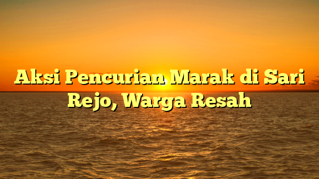 Aksi Pencurian Marak di Sari Rejo, Warga Resah