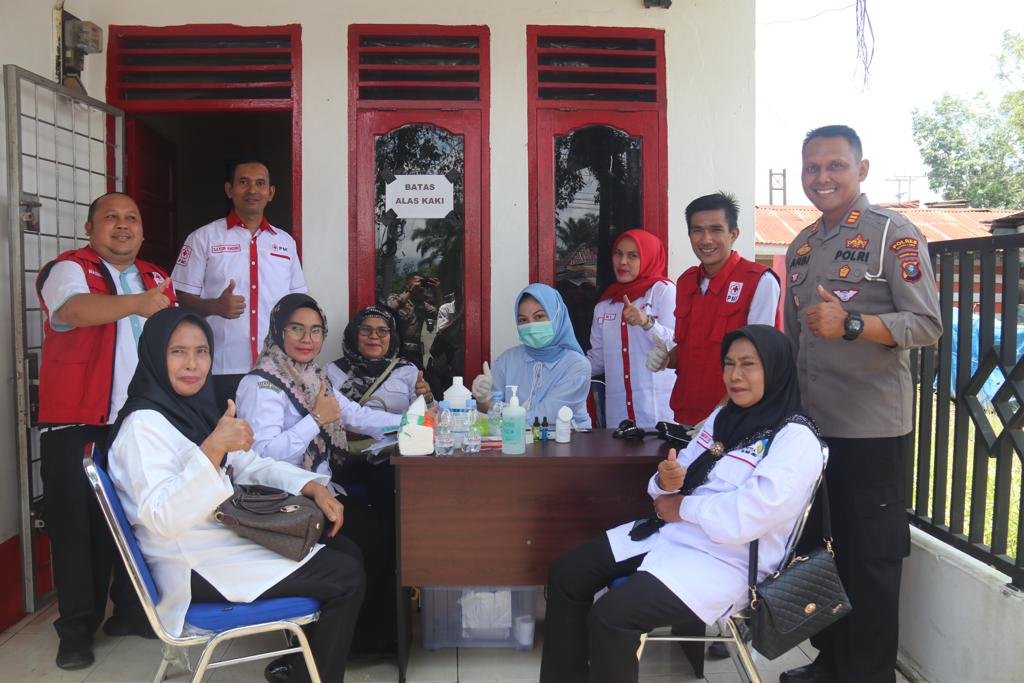 Jelang HUT Polantas Bhayangkara Ke 68, Satlantas Polres Palas Bersama Dinkes dan PMI Gelar Donor Darah