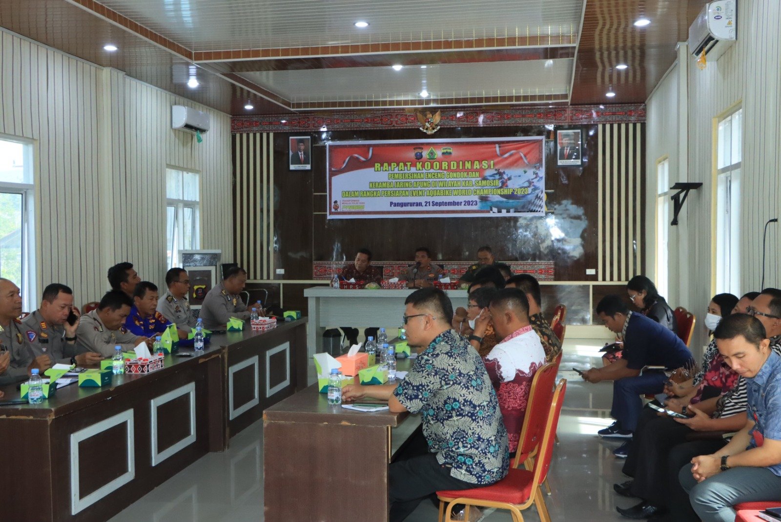 Wakapolres Samosir Pimpin Rakor Lintas Sektoral Penataan KJA dan Pembersihan Eceng Gondok