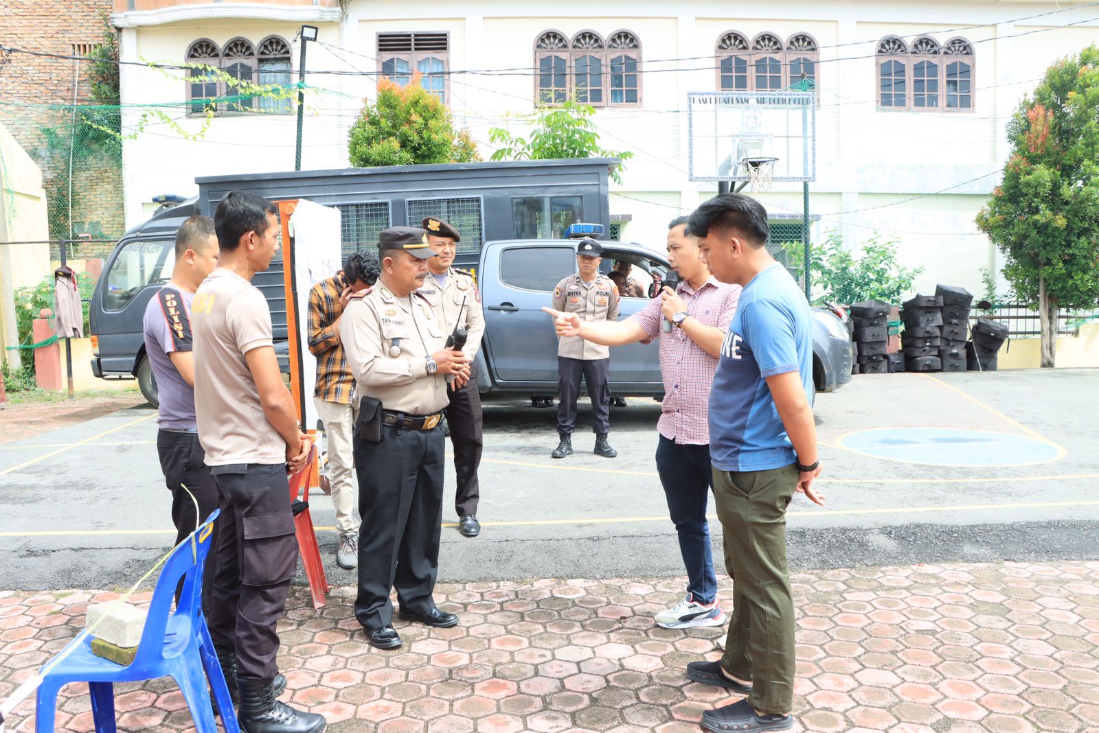 Polres Samosir Lakukan Pengecekan dan Gladi Sispamkota Menghadapi Pemilu 2024