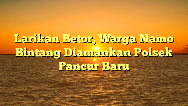 Larikan Betor, Warga Namo Bintang Diamankan Polsek Pancur Baru