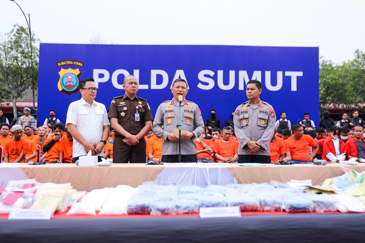 Polda Sumut Ungkap Sindikat Narkoba Jaringan Sumut-Aceh 45 Kg Sabu Disita