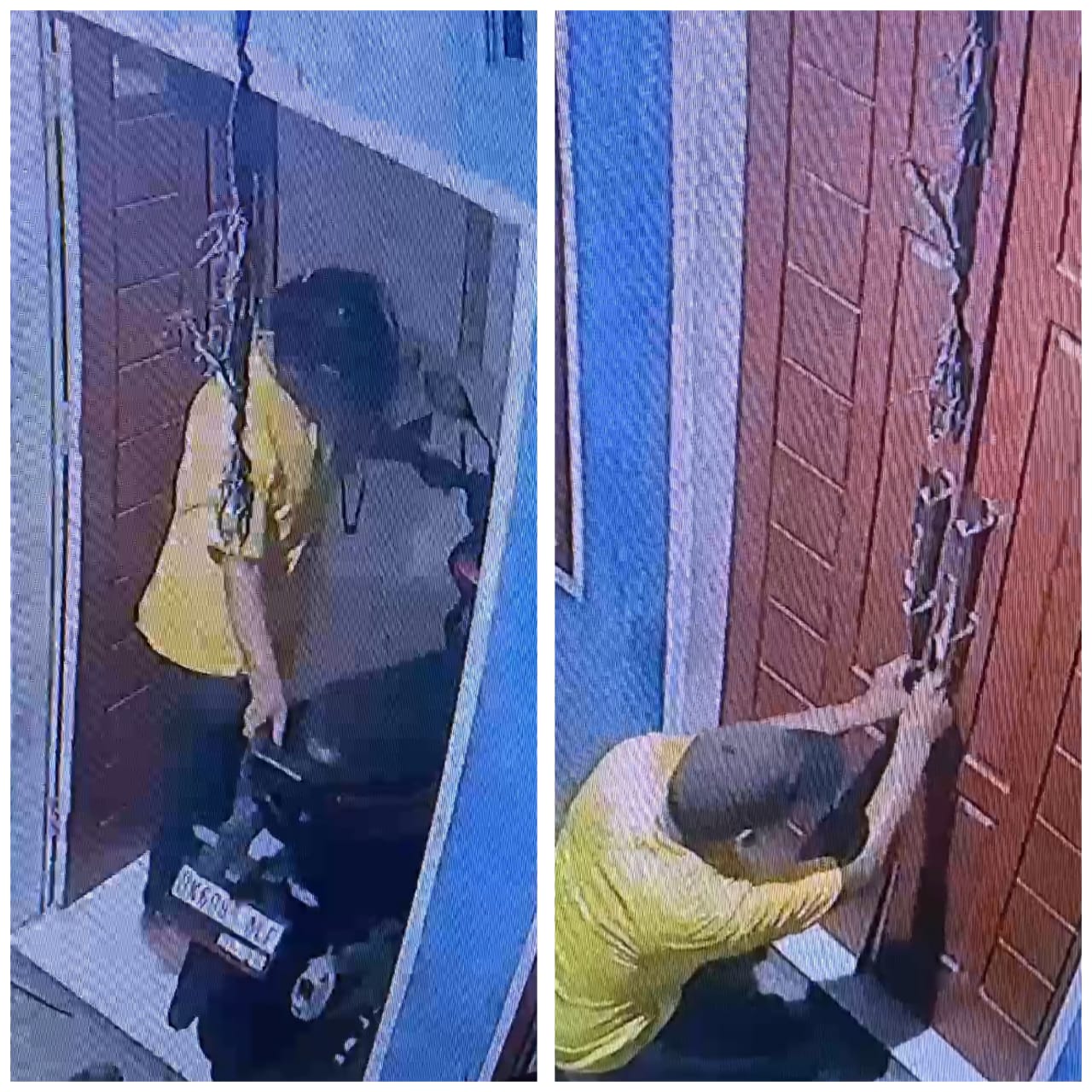 Maling Sepeda Motor Bobol Rumah Terekam CCTV