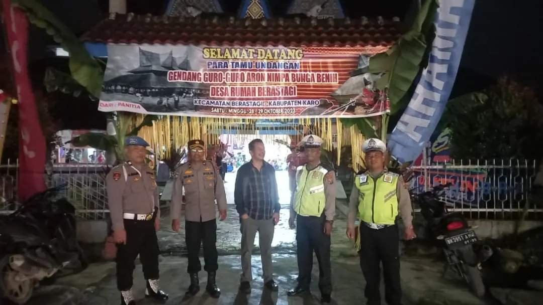 Kapolsekta Berastagi Sisipkan Pesan Pemilu Damai di Kerja Tahunan Gendang Guro Guro