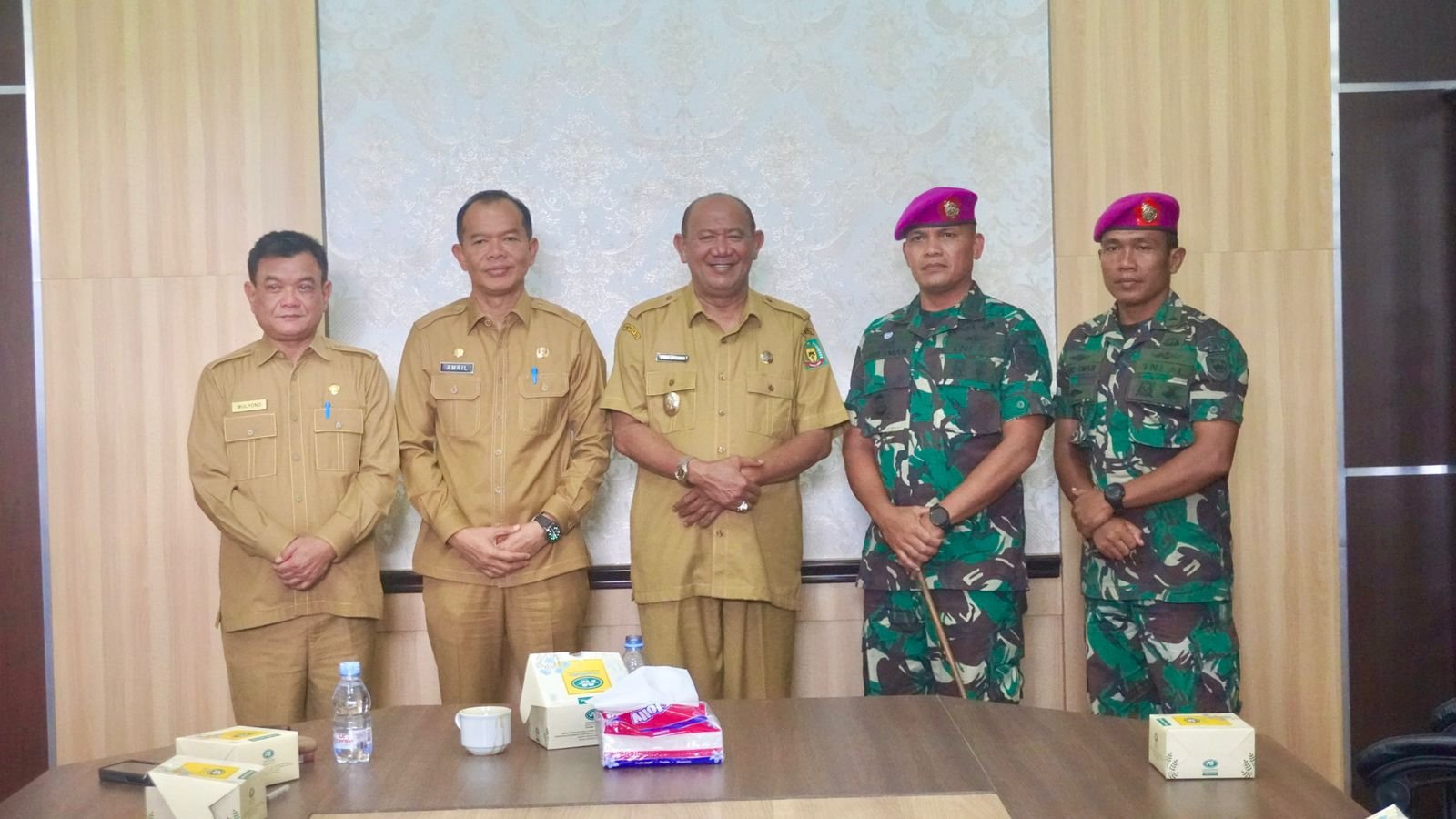 Baru Dilantik, Danyonif Marinir 8 Perkenalkan Diri ke Plt Bupati Langkat