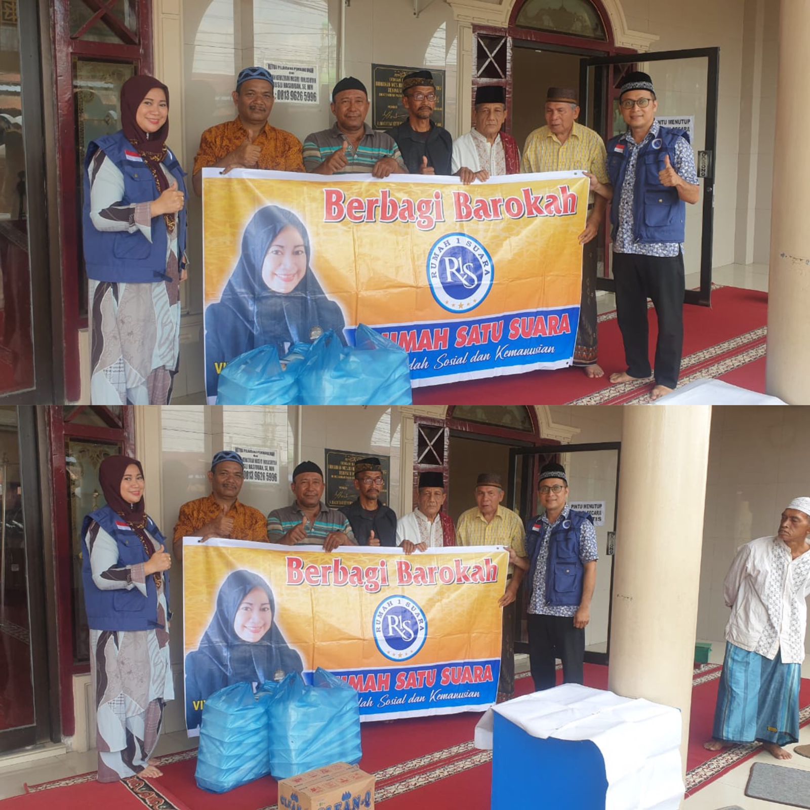 Vivi Sari Teja,ST Bersama R1S Selenggarakan Berbagi Jumat Berkah di 2 Mesjid
