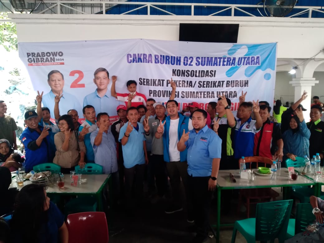 Sebanyak 30 Serikat Buruh Satukan Sikap Menangkan Prabowo – Gibran Satu Putaran