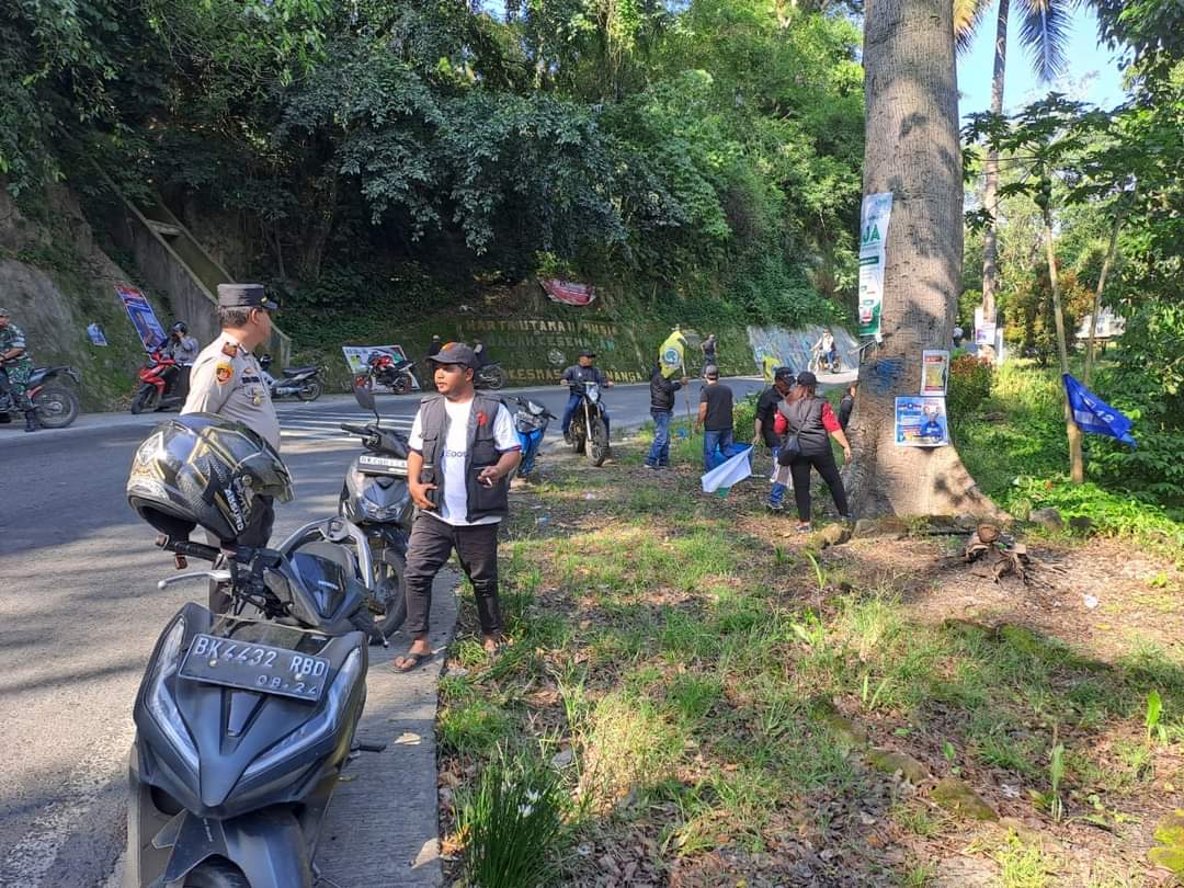 Memasuki Masa Tenang, Polres Tanah Karo Amankan Kegiatan Pembersihaan APK