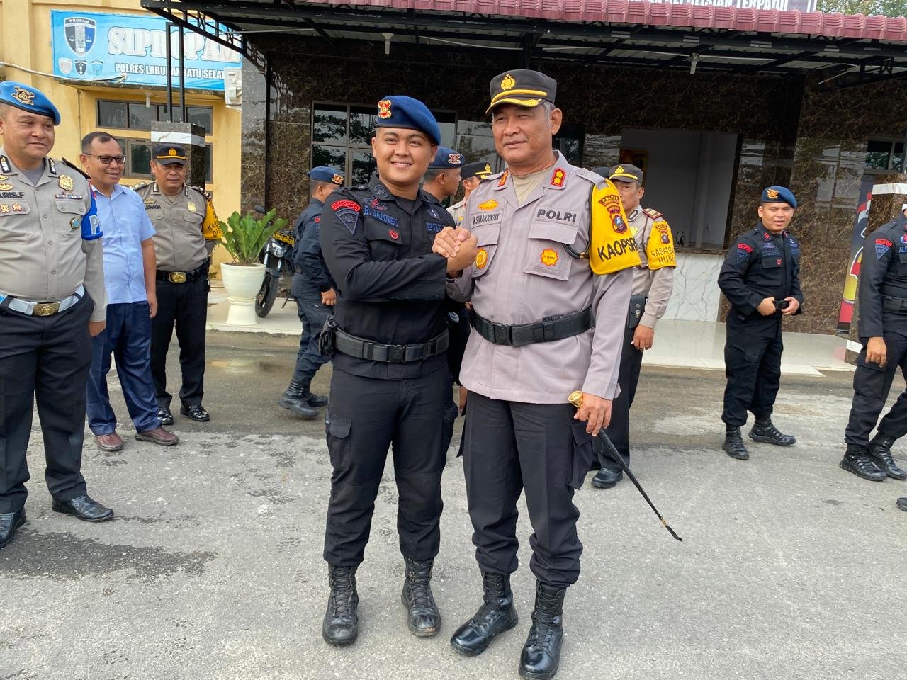 Usai Pengamanan Pemilu, Polres Labusel Lepas BKO Brimob Polda Sumut