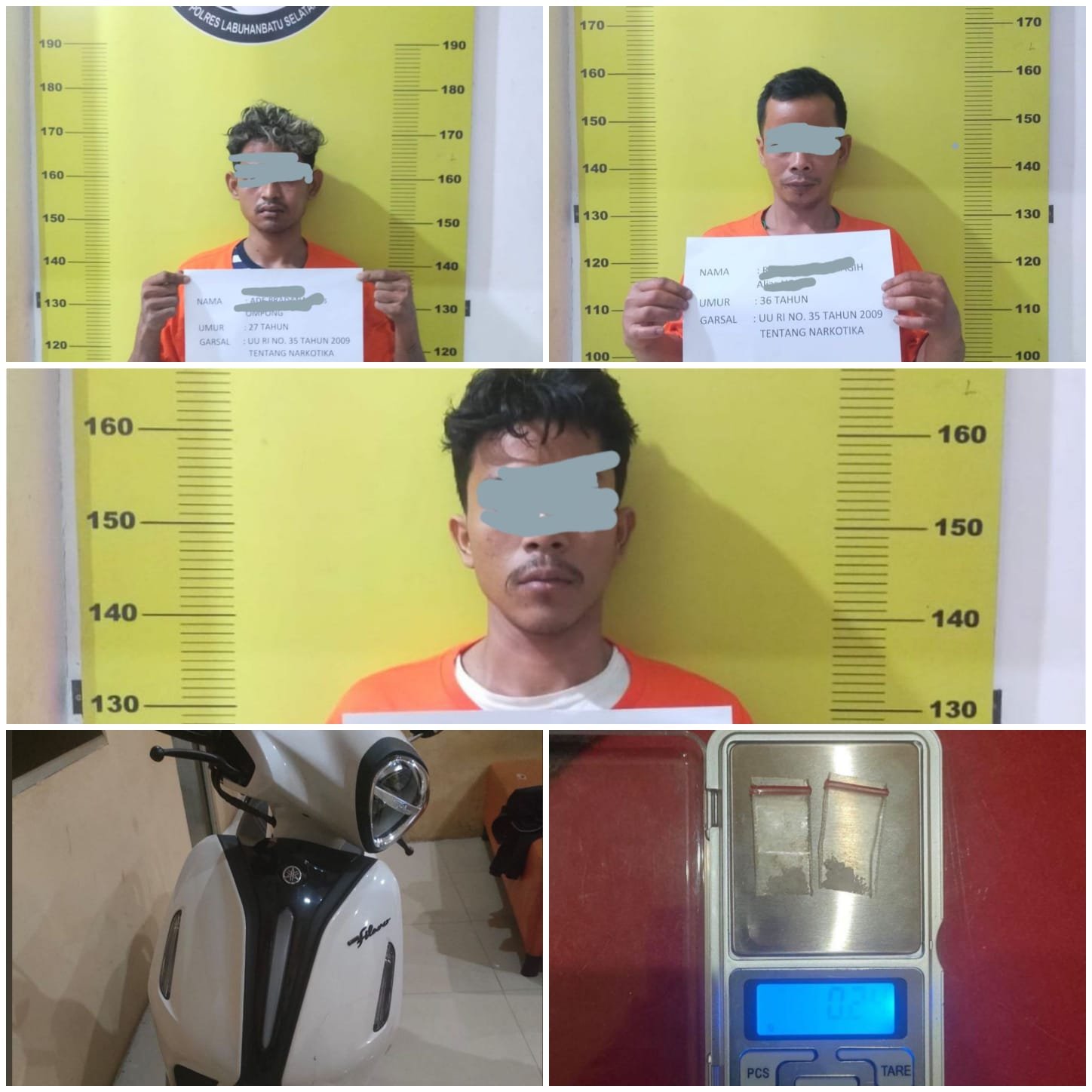 Ungkap Jaringan Pengedar Narkoba Kampung Rakyat, Polres Labusel Amankan 3 Pelaku