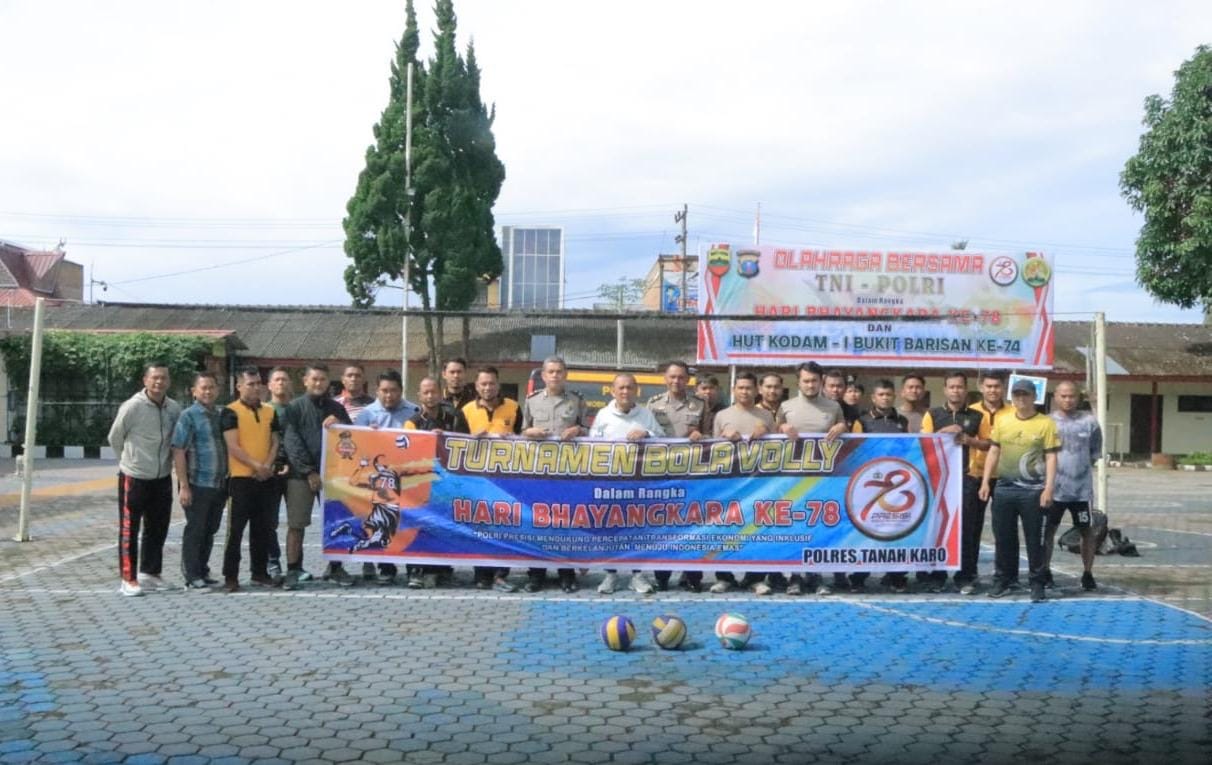 Sambut Hari Bhayangkara, Polres Karo Tingkatkan Solidaritas Antar Personel dengan Pertandingan Olahraga