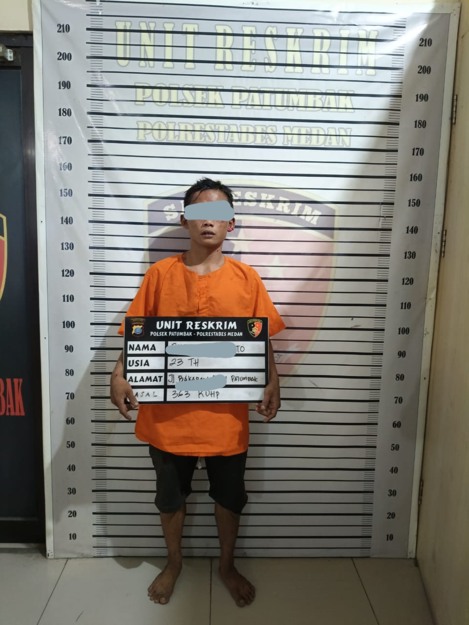 Polsek Patumbak Amankan Maling Motor Pemancing di Sungai