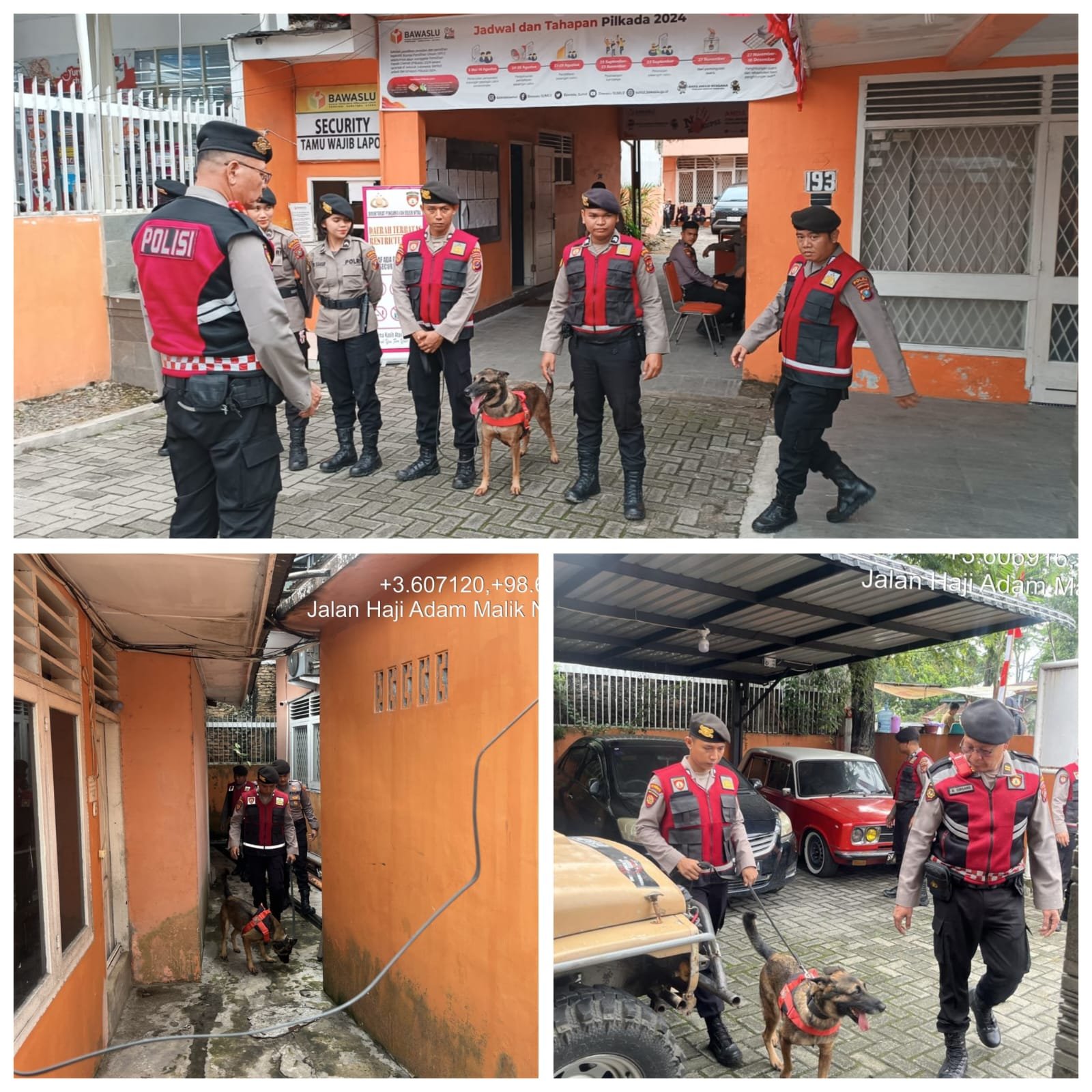 K9 Polda Sumut Sterilkan Gedung KPU dan Bawaslu