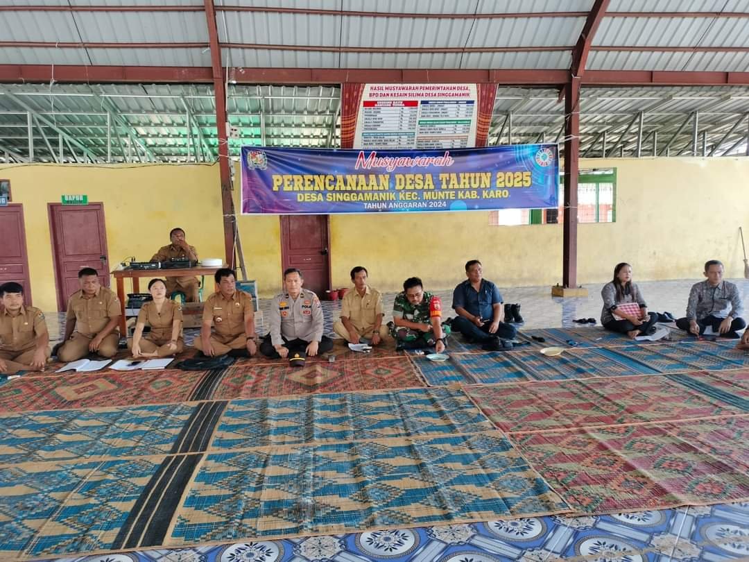 Hadiri Musrembang Desa Singgamanik, Polsek Munte Sampaikan Pesan Pilkada Damai