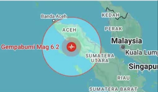 Gempa Tektonik M6,2 di Aceh Selatan, Tidak Berpotensi Tsunami