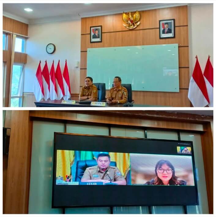 Sekda Pakpak Bharat Rakor Virtual Bersama Kemendagri Bahas Pembangunan Sekolah Unggulan