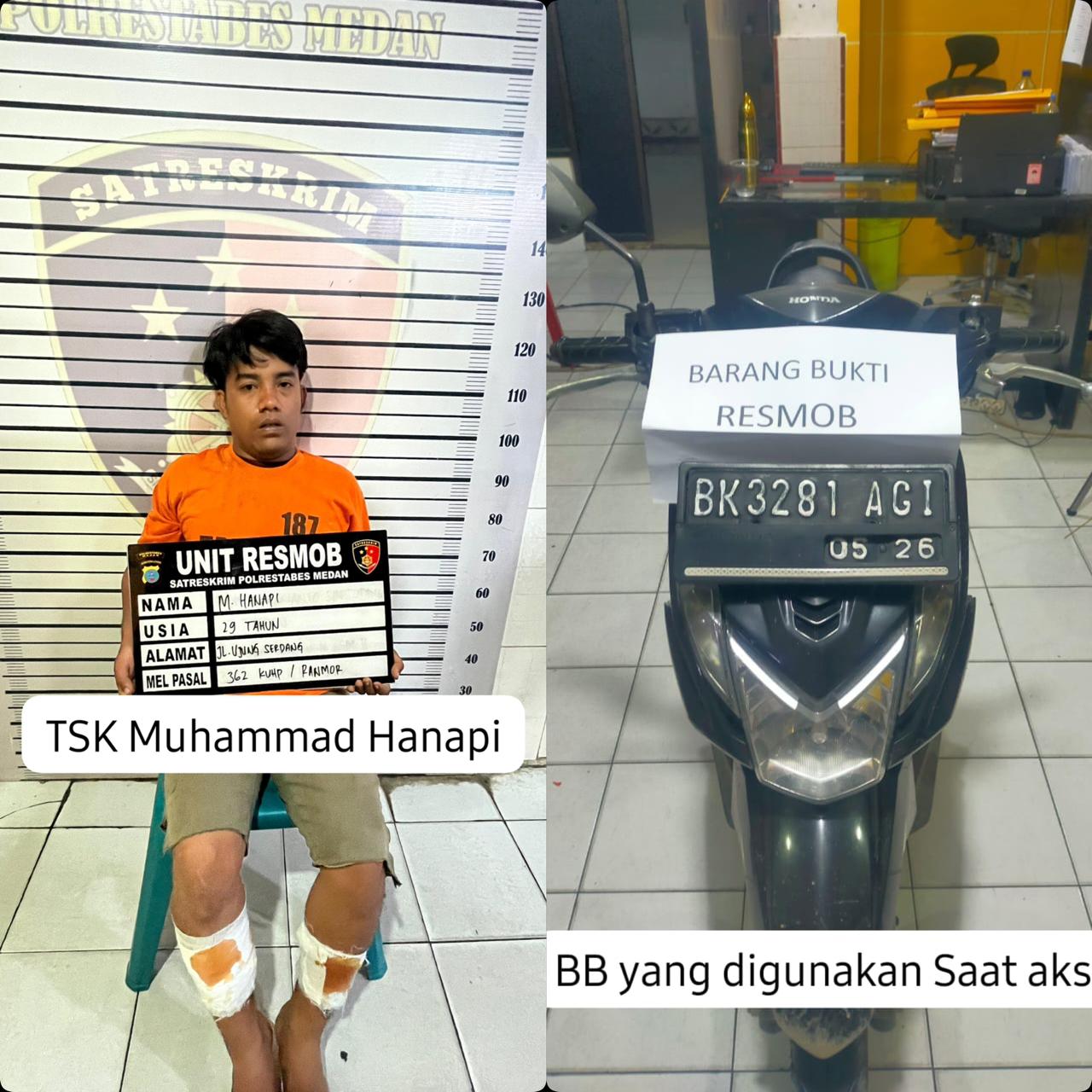 Aksi Curanmor di Medan Terekam CCTV, Satu Pelaku Ditembak Polisi