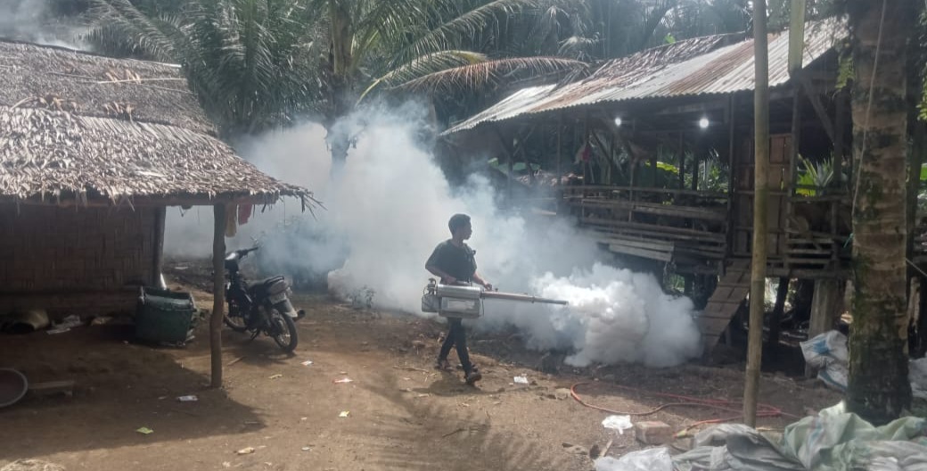 Kepala Desa Kutalimbaru Laksanakan Fogging Cegah Demam Berdarah
