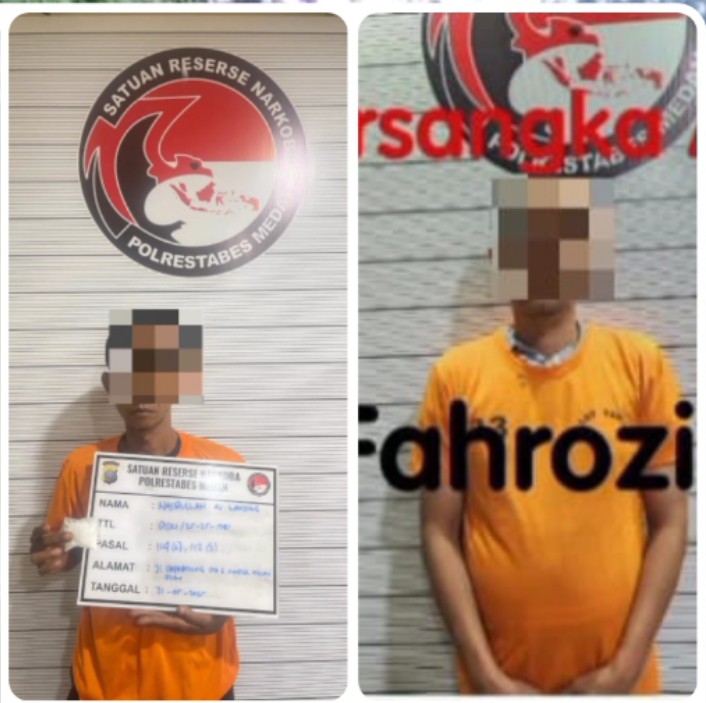 Satres Narkoba Polrestabes Medan Tangkap 2 Orang Pengedar Sabu di Kecamatan Sunggal