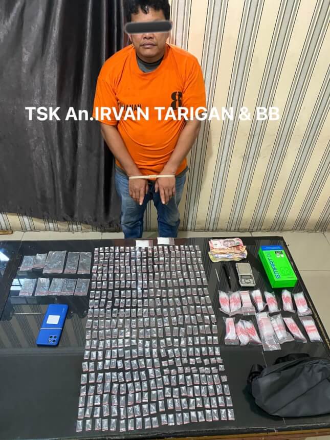 Pria di Karo Simpan 382 Paket Sabu di Rumah, Polisi Temukan Barang Bukti 43,91 Gram