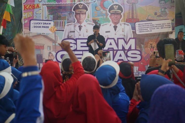 Senam Germas di Medan Amplas Meriah, Rico Waas Bergerak Bersama Masyarakat