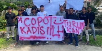 Air Sungai Batang Serangan Tercemar, Puluhan Mahasiswa Berunjuk Rasa ke Dinas Lingkungan Hidup