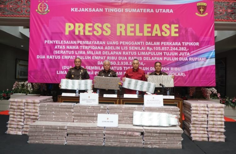 Terpidana Pembalakan Liar Adelin Lis Bayar UP ke Kejati Sumut Senilai Rp 105,8 Miliar dan US$ 2,93 Juta