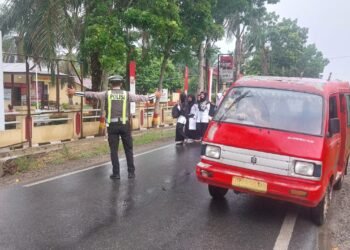 Pastikan Lalulintas Lancar, Kapos Lantas Barumun Tengah Gelar Pam Padat Pagi