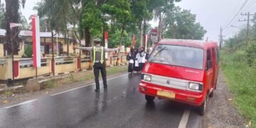 Pastikan Lalulintas Lancar, Kapos Lantas Barumun Tengah Gelar Pam Padat Pagi