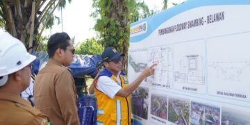Rico Waas Tinjau Pekerjaan Floodway Sikambing-Belawan