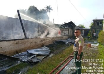 Empat Rumah di Medan Polonia Ludes Terbakar