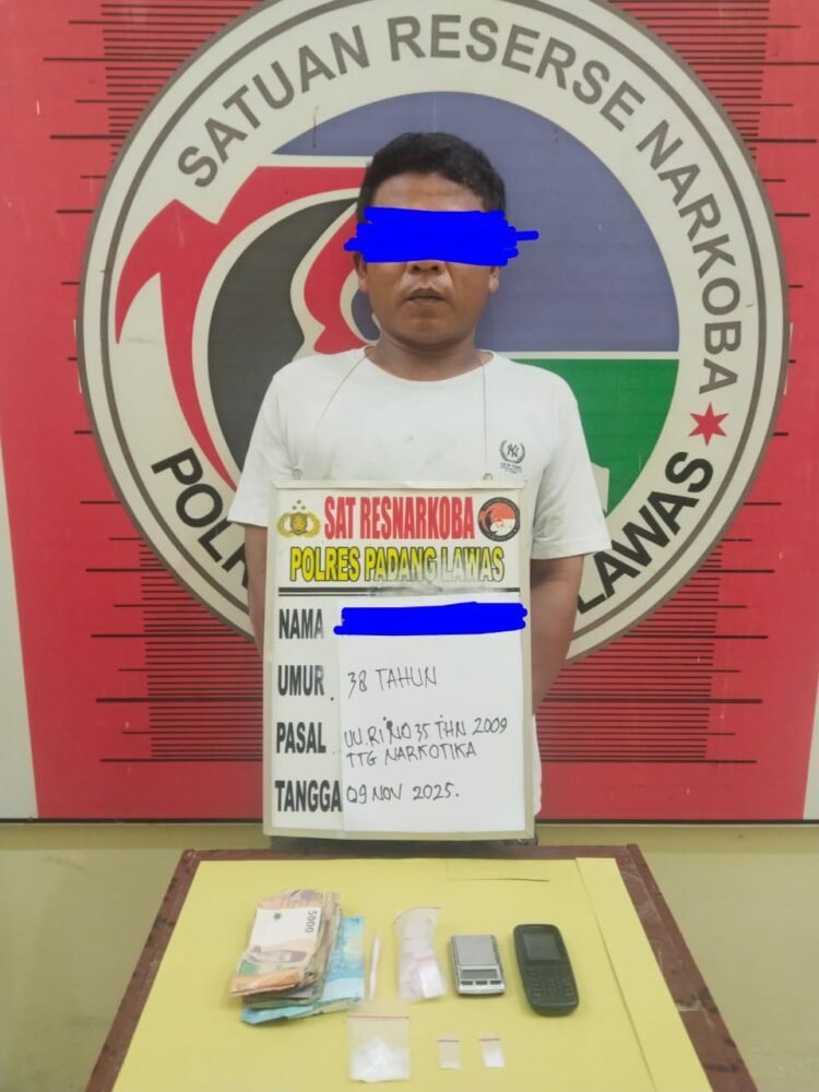 Satresnarkoba Polres Palas Tangkap Pria Pengedar Sabu di Pasar Sibuhuan