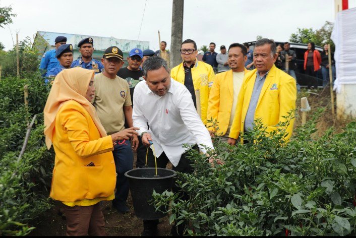 Bupati Pakpak Bharat Ajak Anggota DPR RI Ahmad Doli Kurnia Tandjung Kunjungi Lahan Cabai