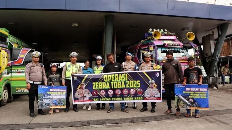 Polres Karo Pimpin Sosialisasi Ops Zebra Toba 2025 di Terminal Kabanjahe