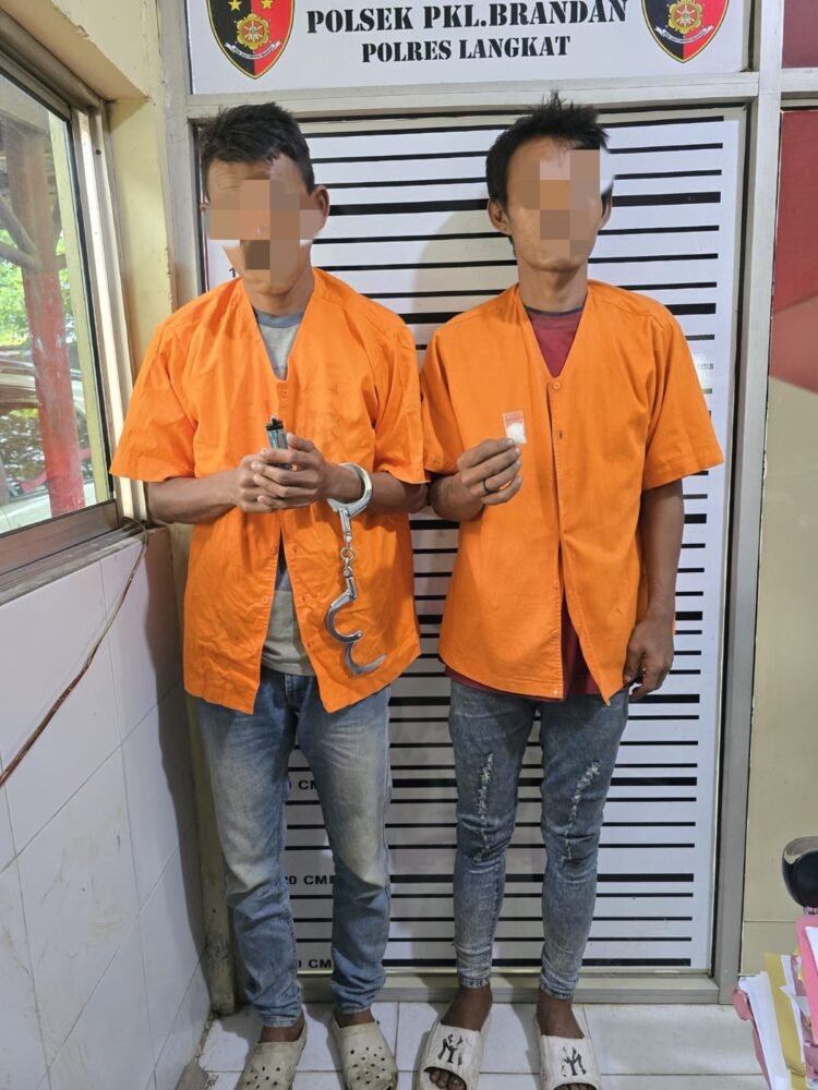 Polsek Pangkalan Brandan Gerebek Pesta Sabu, Dua Pelaku Diamankan