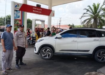 Personil Polsek Barumun Tingkatkan Giat Patroli dan Pengamanan Objek Vital dengan sasaran SPBU Wilayah Hukumnya