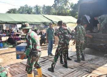 Tim Gulbencal Kodam I/BB Salurkan Bantuan Logistik ke Masyarakat dan Posko Pengungs