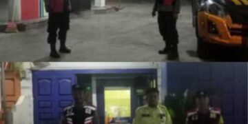 Personel Polsek Barumun Rutin Laksanakan Patroli Blue Light untuk Jaga Keamanan Malam Hari