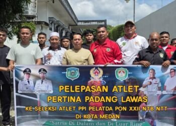 Bupati Lepas ATLET Pertina Padang Lawas Ke Seleksi Atlet PPI Pelatda PON XXII NTB-NTT di Kota Medan