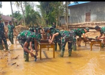 Satgas Gulbencal Kodam I/BB Rampungkan Pembersihan SDN 152983 Hutanabolon I, Kegiatan Belajar Mengajar Kembali Aktif