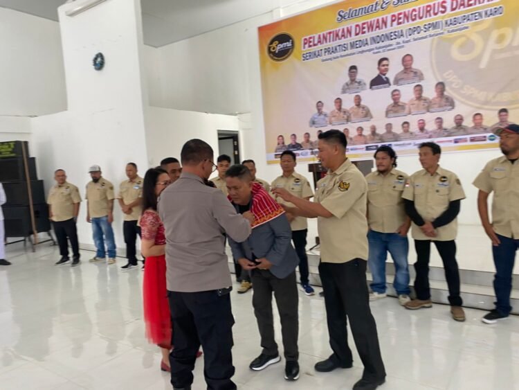 Hadiri Pelantikan DPD SPMI, Wakapolres Karo: Jadilah Mitra Strategis Kamtibmas