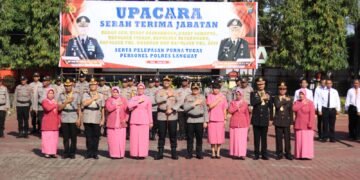 Kapolres Langkat Pimpin Sertijab Kabag Ren, Kasat, Kapolsek serta Purna Bakti Polri