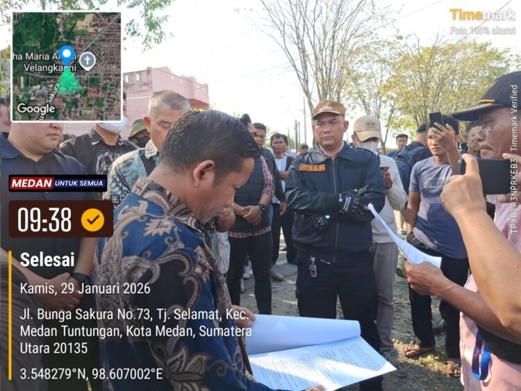 Ricuh Eksekusi Tanah di Medan Tuntungan, Ahli Waris Bentrok dengan Petugas dan Sebut Eksekusi Cacat Hukum