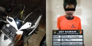 Unit Reskrim Polsek Kutalimbaru Amankan Pelaku Pengancaman dan Pencurian Motor
