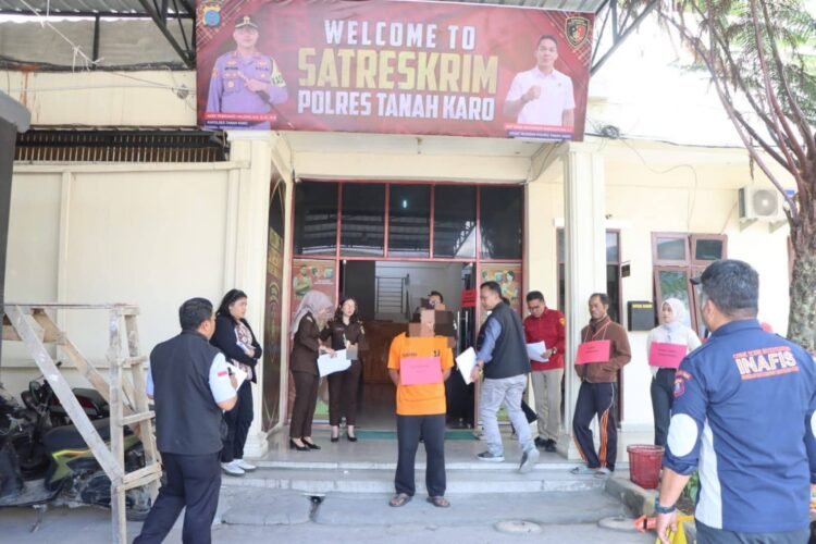 Sat Reskrim Polres Tanah Karo Gelar Rekonstruksi Kasus Pembunuhan di Kecamatan Payung