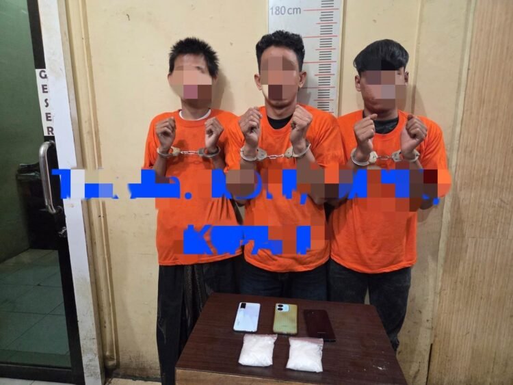 Satnarkoba Polres Langkat Amankan Tiga Terduga Pengedar, Sita 190,50 Gram Sabu di Stabat