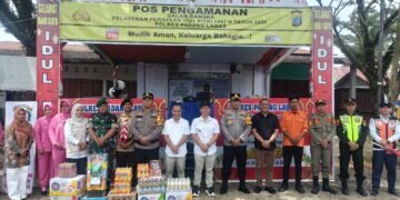 Berikan Motivasi, Kapolres, Bupati Bersama PJU Polres Palas Kunjungi Pos Pam II Sosa Ops Ketupat Toba 2026