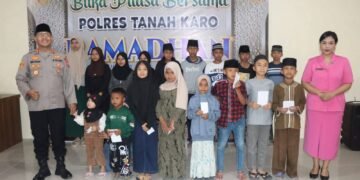 Polres Karo Buka Puasa Bersama dan Santuni Anak Yatim di Bulan Suci Ramadan 1447 H